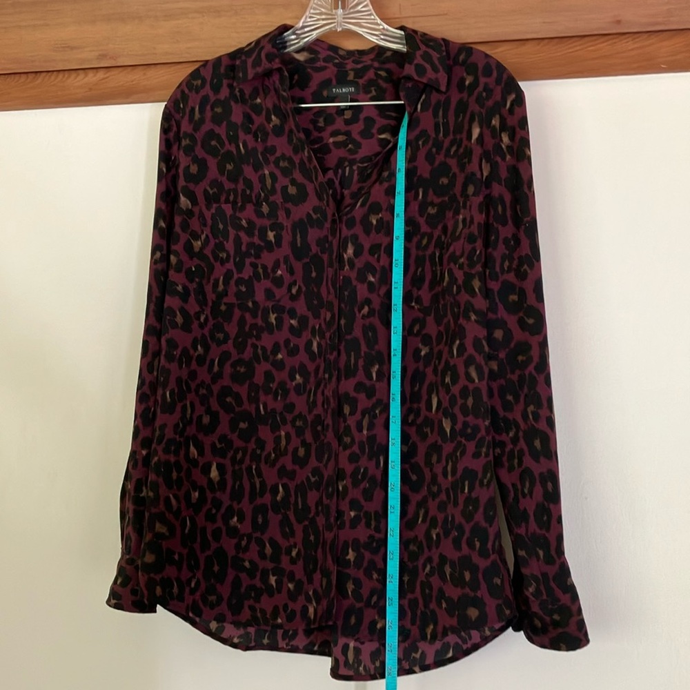 Talbots button-up polyester blouse size L